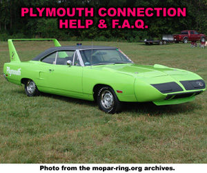 Plymouth Vehicle Help